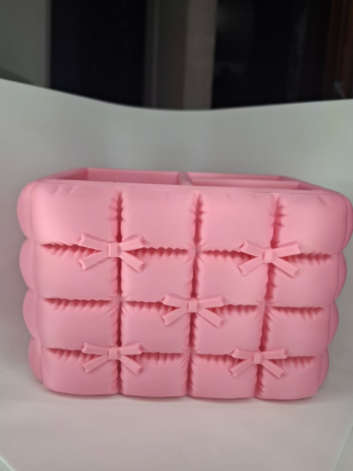 Organizador rosado con cintas - vista frontal