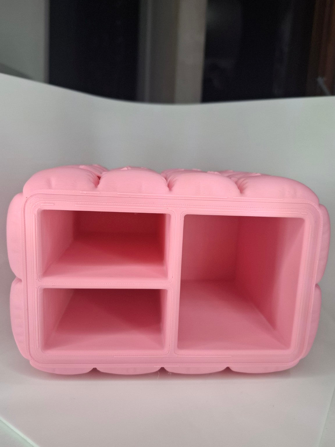 Organizador rosado con cintas - vista interior